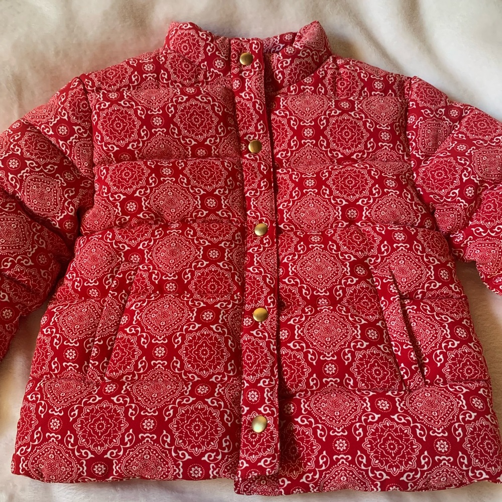 Janie&Jack by Juno Valentine edition puff jacket bandana style.